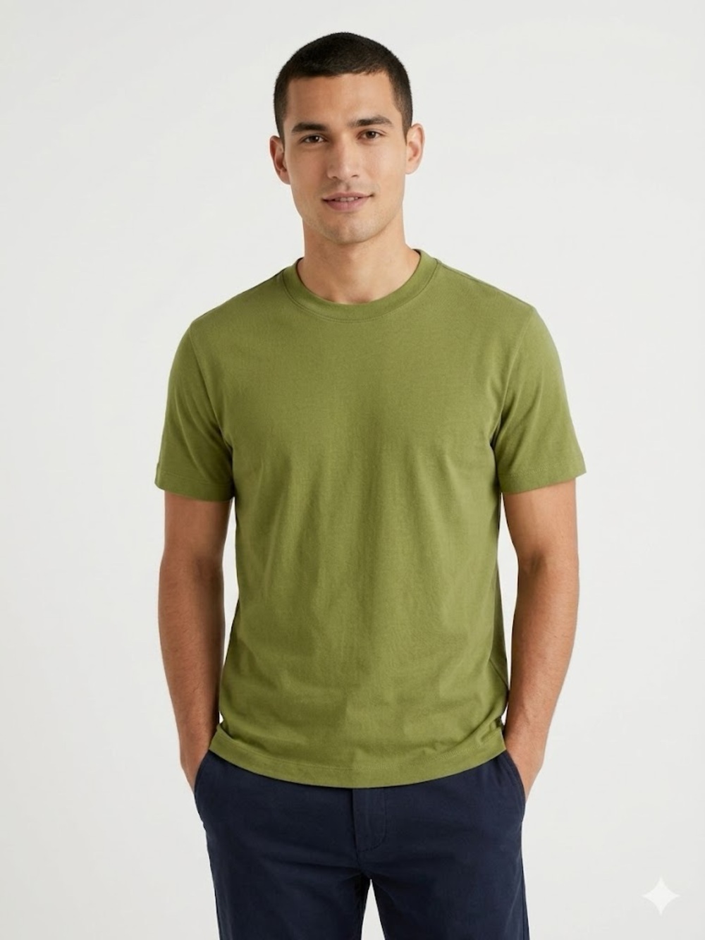 Club Monaco Olive Green Crew Neck Tee Medium Brand New